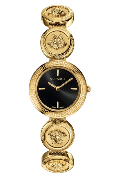 Versace Collection Medusa Stud Icon Watch, 28mm In Gold/ Black