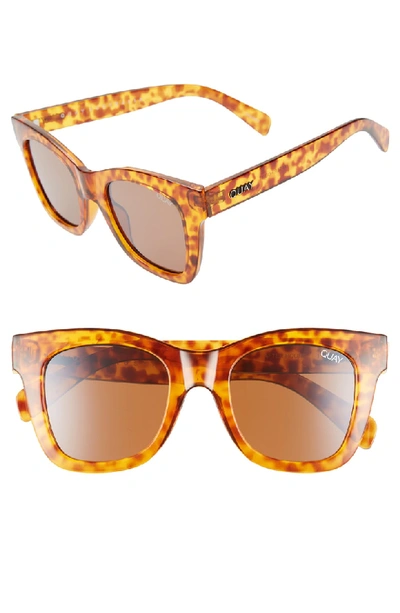 Quay After Hours 50mm Square Sunglasses - Orange Tort / Brown