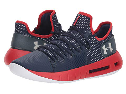 red white and blue under armour basketball shoes