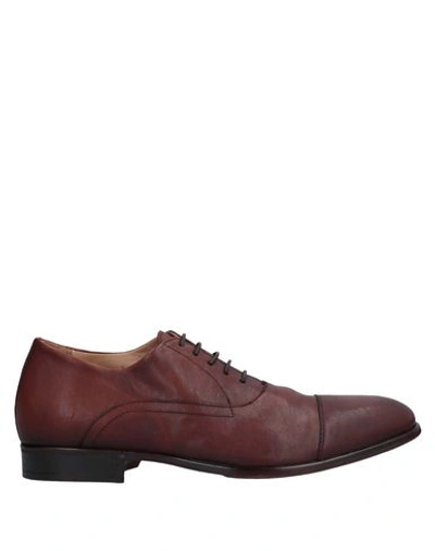 Alexander Hotto Laced Shoes In Brick Red