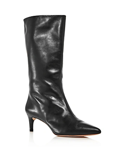 Loeffler Randall Women's Naomi Pointed Toe Kitten Heel Boots In Black