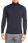 John Smedley 'richards' Easy Fit Turtleneck Wool Sweater In Midnight