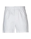 Paura Man Shorts & Bermuda Shorts White Size M Cotton