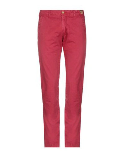 Monocrom Casual Pants In Brick Red