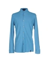 Drumohr Solid Color Shirt In Slate Blue