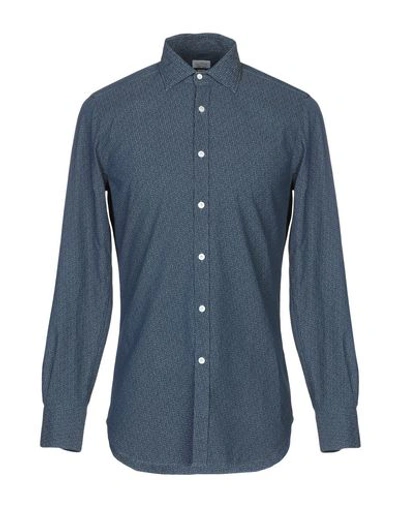 Borsa Patterned Shirt In Dark Blue