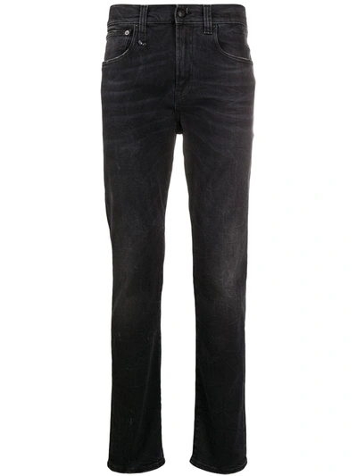 R13 Boy Low-rise Skinny Jeans In Black Marble