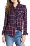 Rails Hunter Plaid Button-down Shirt In Navy Mauve