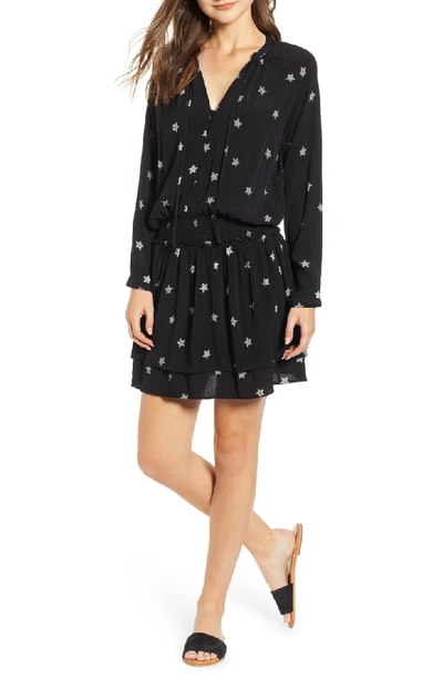 Rails Jasmine Star Ruffle Hem Mini Dress In Black Rivet Star