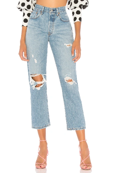 Levi's 501 Ripped High Waist Crop Jeans In Authentically Yours