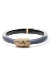 Alexis Bittar Crystal Encrusted Clasp Skinny Bangle In Ocean