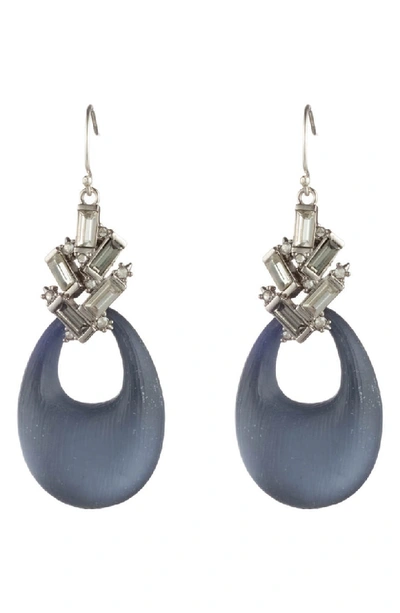 Alexis Bittar Winter Paisley Crystal Baguette Cluster Drop Earrings In Sea Blue