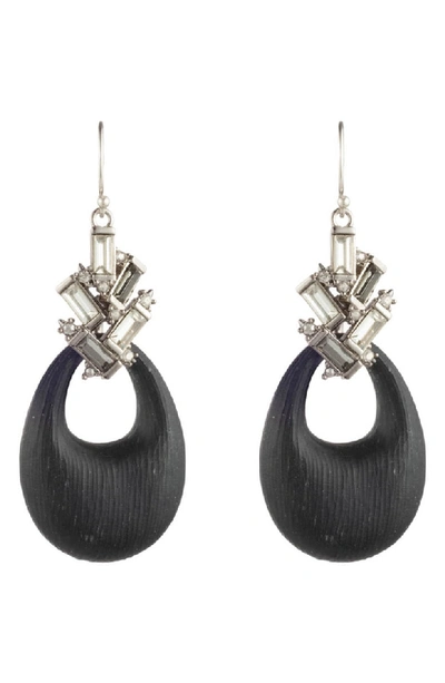 Alexis Bittar Winter Paisley Crystal Baguette Cluster Drop Earrings In Black