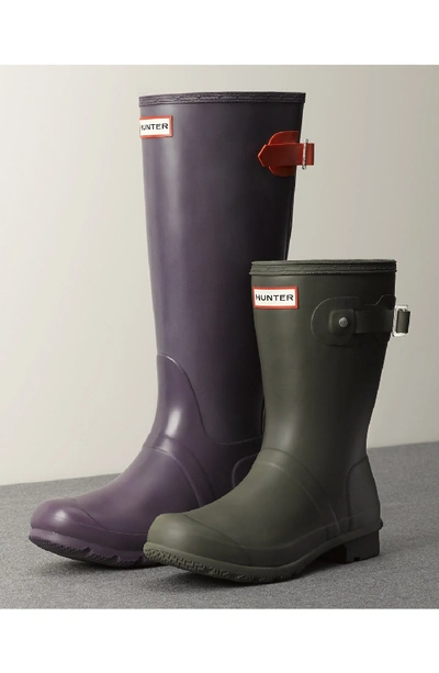 Hunter Original Tall Adjustable Back Rain Boot In Black Grape