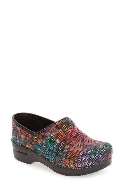 Dansko 'professional' Clog In Stained Glass Printed Leather