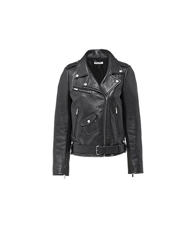 Miu Miu Leather Jacket In Black | ModeSens