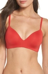 Calvin Klein Form Lightly Lined Demi Bra In Manic Red