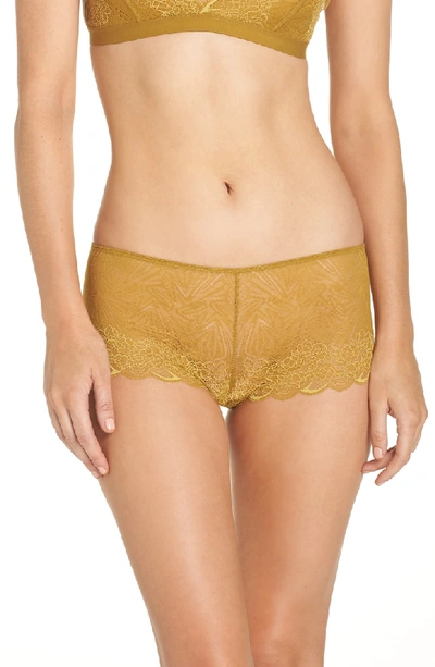 Madewell Lace Boyshorts In Bronzed Ambar