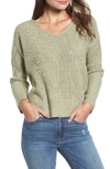 Astr Twist Back Sweater In Sage