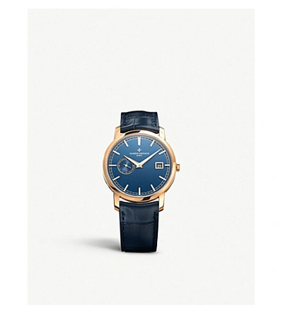 Vacheron Constantin 87172/000r-b512 Traditionnelle Blue Edition 18-carat Rose-gold And Leather Watch