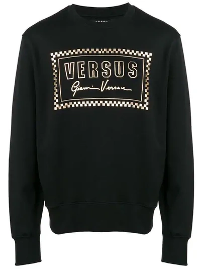 Versus Gold Logo Sweatshirt In Black