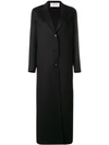 Valentino Long Buttoned Coat - Black