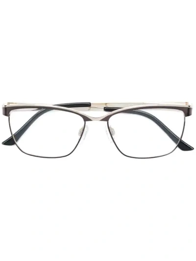 Cazal Rectangle Frame Glasses In Brown
