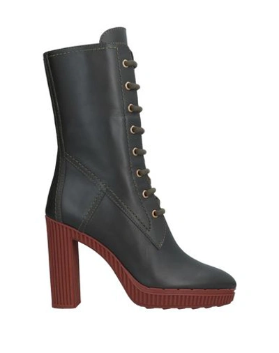 Tod's Ankle Boots In Dark Green