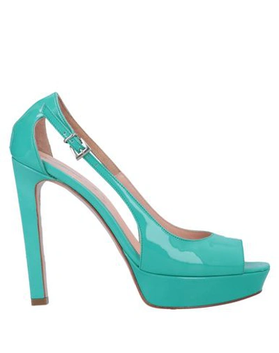 Anna F. Sandals In Turquoise