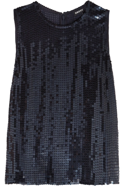 Dkny Sequined Stretch-silk Top | ModeSens