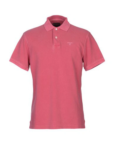 Shop Barbour Polo Shirts In Fuchsia