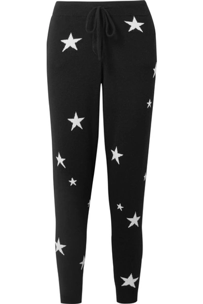 Chinti & Parker Star-intarsia Cashmere Track Pants In Black