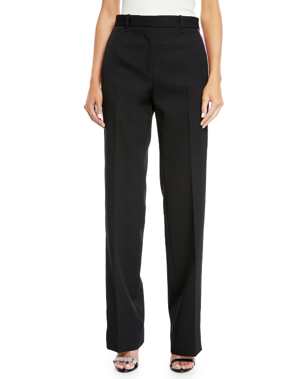 satin side stripe trousers
