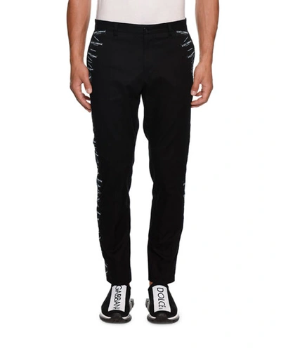 Dolce & Gabbana Men's Label Pants In Black