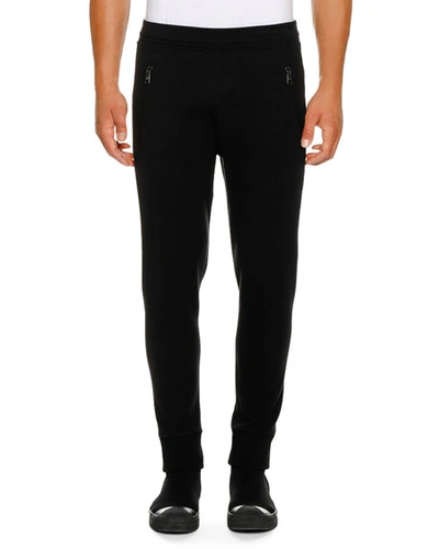 Neil Barrett Men's Varsity Scuba Stripe Sweatpants In Black/white