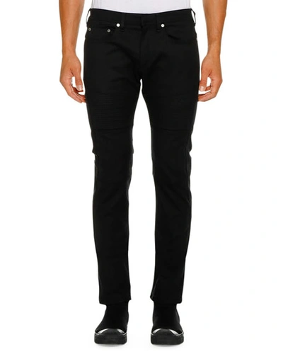 Neil Barrett Men's Ergodynamic Straight-fit Biker Jeans In Black