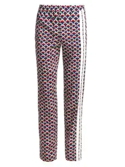 Valentino Men's Retro Logo Scales Track Pants In Blue Red