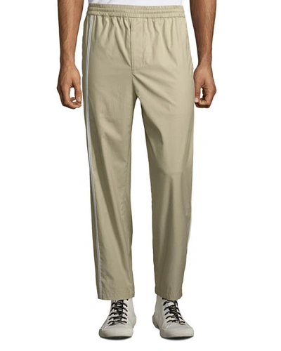 Helmut Lang Men's Sport Striped Cotton Pants In Taupe