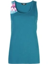 Calvin Klein Scoop-neck Sand-dollar Print Tank Top In Blue