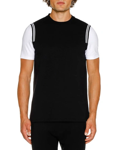 Neil Barrett Men's Varsity Short-sleeve T-shirt In Black/white