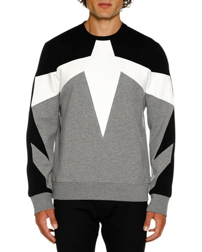 Neil Barrett Men's Modernist N21 Sweater In Gray/black