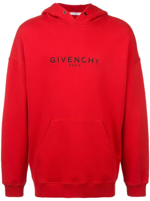 red distressed givenchy hoodie