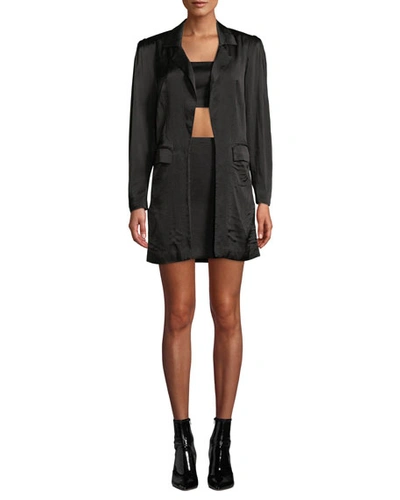 Fame And Partners The Axel 3-piece Crop Top, Skirt & Jacket Set In Black