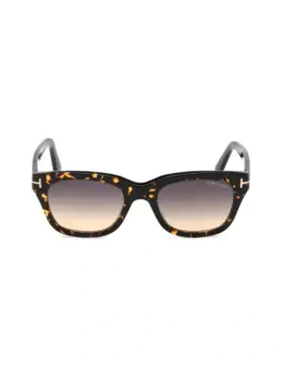 Tom Ford Men's Snowdon Square Plastic Gradient Sunglasses In Brown