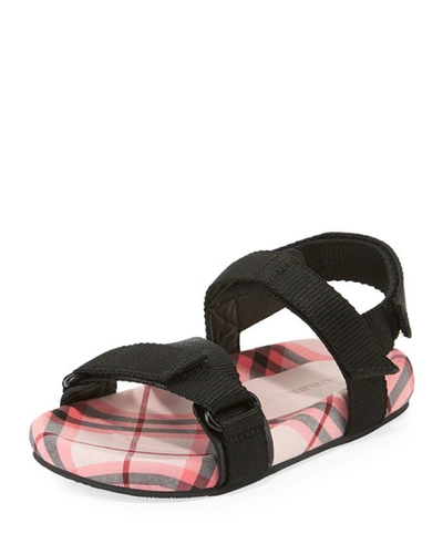 Burberry Redmire Check-lined Sandal, Toddler Girls In Pink