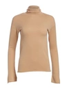 Theory Bell-sleeve Mock-neck Cashmere Sweater In Camel