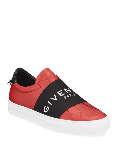 Givenchy Men's Urban Street Elastic Slip-on Sneakers, Red/black