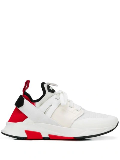 Tom Ford Jago Neoprene, Suede And Mesh Sneakers In White