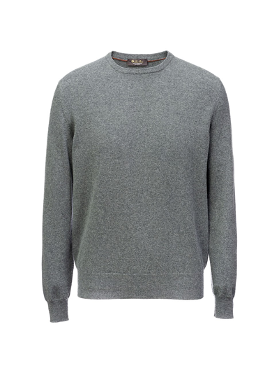 Loro Piana Men's Silverstone Cashmere Raglan Sweater In Grey Melange