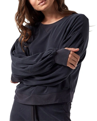 Blanc Noir Amour Cropped Pullover Sweatshirt In Black